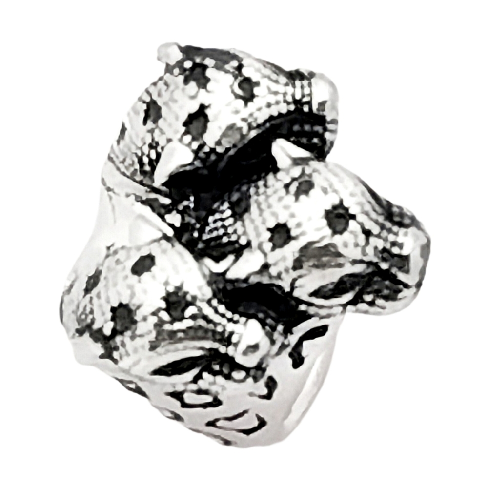 Three Cheetah Head Sterling Silver Ring | 10 Grams | Size 8 | NWOT - Picture 4 of 9